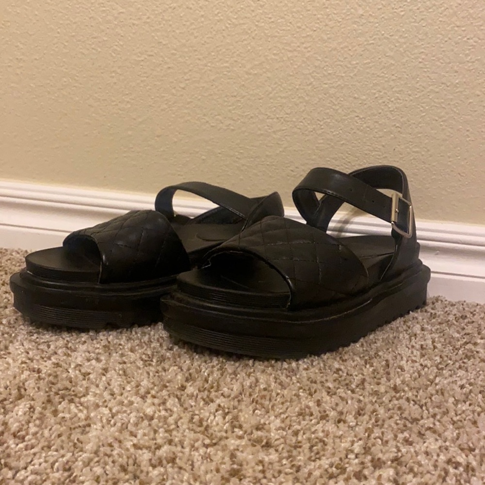 Black platform sandals